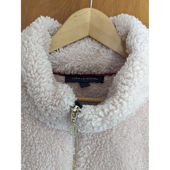 Tommy Hilfiger Pale Pink Sherpa Vest Large Gold Hardwware - Picture 3 of 13
